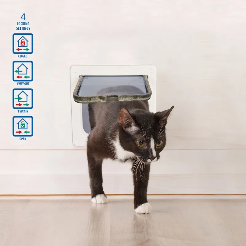 Duvo Plus CAT DOOR + TUNNEL - Вратичка за котки с тунел ,19x19,7 см. бяла 2