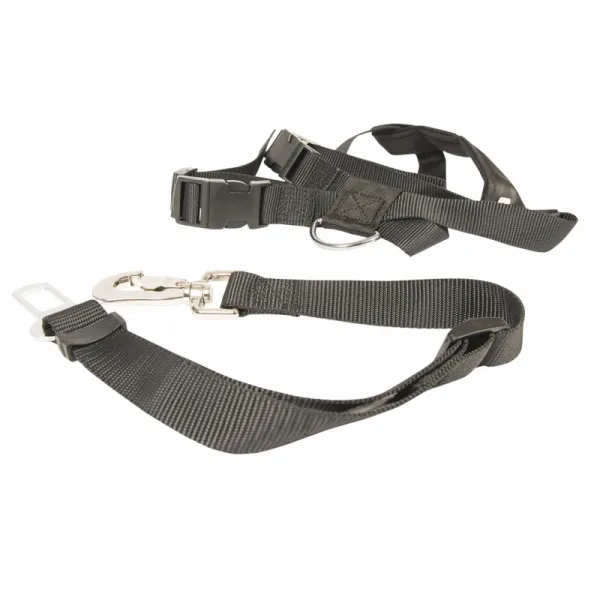 Duvo Plus Dog Safety Belt Harness - Нагръдник, безопасен колан за автомобили , за кучета с обиколка от 45 см до 70 см. черен 1