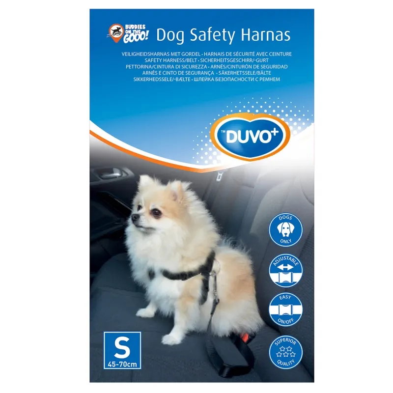 Duvo Plus Dog Safety Belt Harness - Нагръдник, безопасен колан за автомобили , за кучета с обиколка от 50 см до 75 см. черен 2