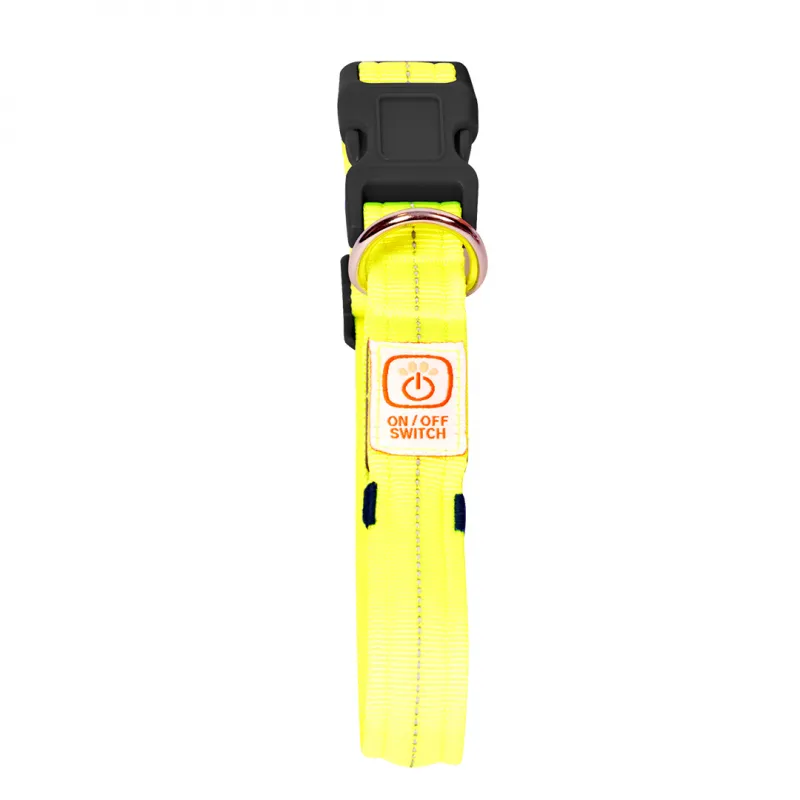Duvo Plus Halsband Nylon Licht USB - Светещ нашийник за кучета ,зареждане с USB,видимост 500м,обиколка от 50 до 70 см./2,5см. неоново жълт 2