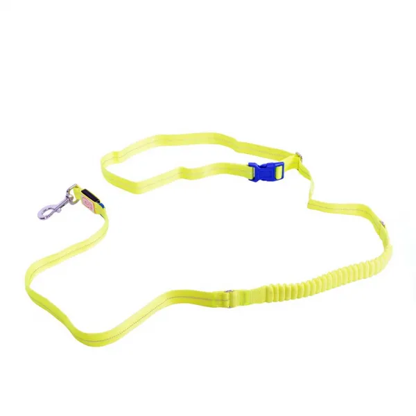 Duvo Plus Jogging Lijn Led Licht - Регулируем светещ повод за кучета, с USB зареждане , 160см.-200 см./2.5см. жълт неон 1