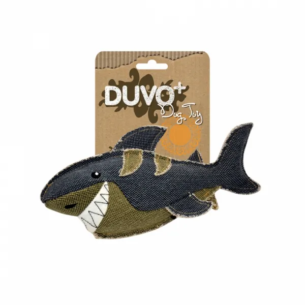 Duvo Plus Canvas Shark - Издръжлива играчка за кучета от плат- акула 21x12 см.