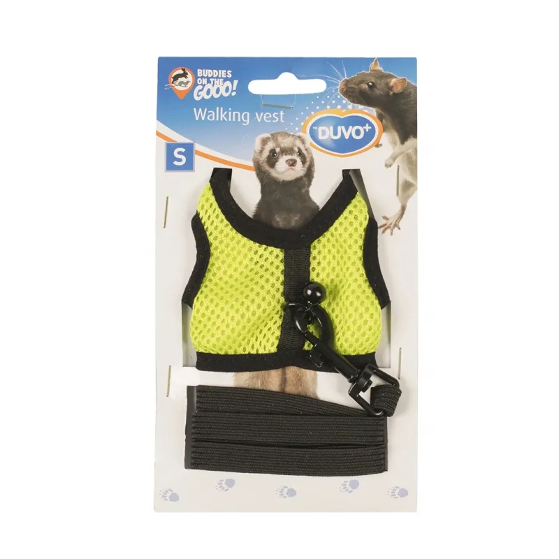 Duvo Plus Animal Walking Vest S - Нагръдник с жилетка, за гризачи и дребни животни , жъло-зелен 1