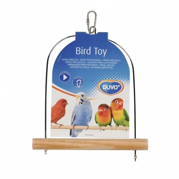 Duvo Plus Wooden Bird Swing - Дървена кацалка за клетки на птици 24х17.5х1.5 см. 1