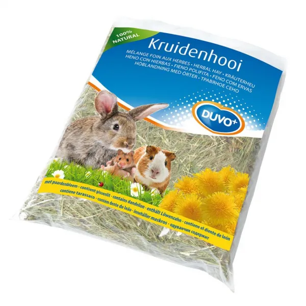 Duvo Plus Herbal Hay Dandelion - Натурално  сено за зайци и гризачи с глухарче , за зъби и добро храносмилане 500 гр.
