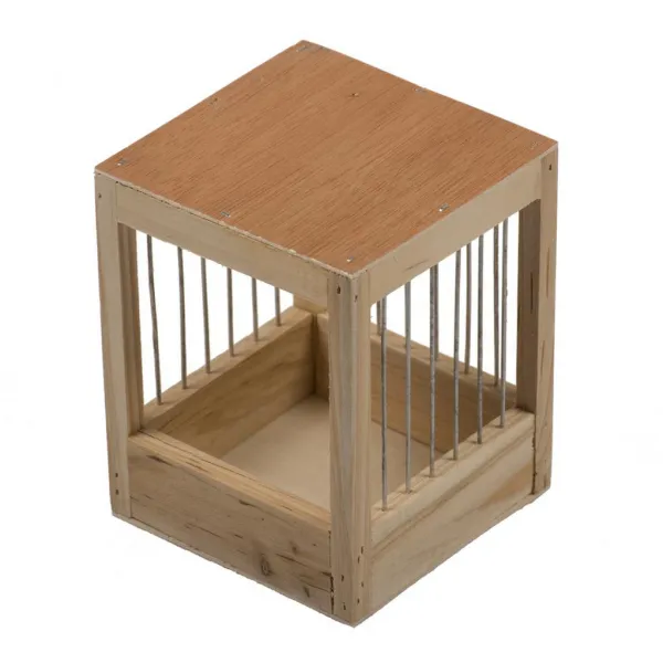 Duvo Plus Nest Box with Bars - Дървена клетка за разплод/гнездене за птици 14x14x18 см.
