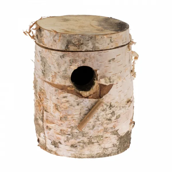 Duvo Plus Log Nest Box Budgie - Дървена кутия от бреза за вълнисти папагали 19x10x3,8 см.