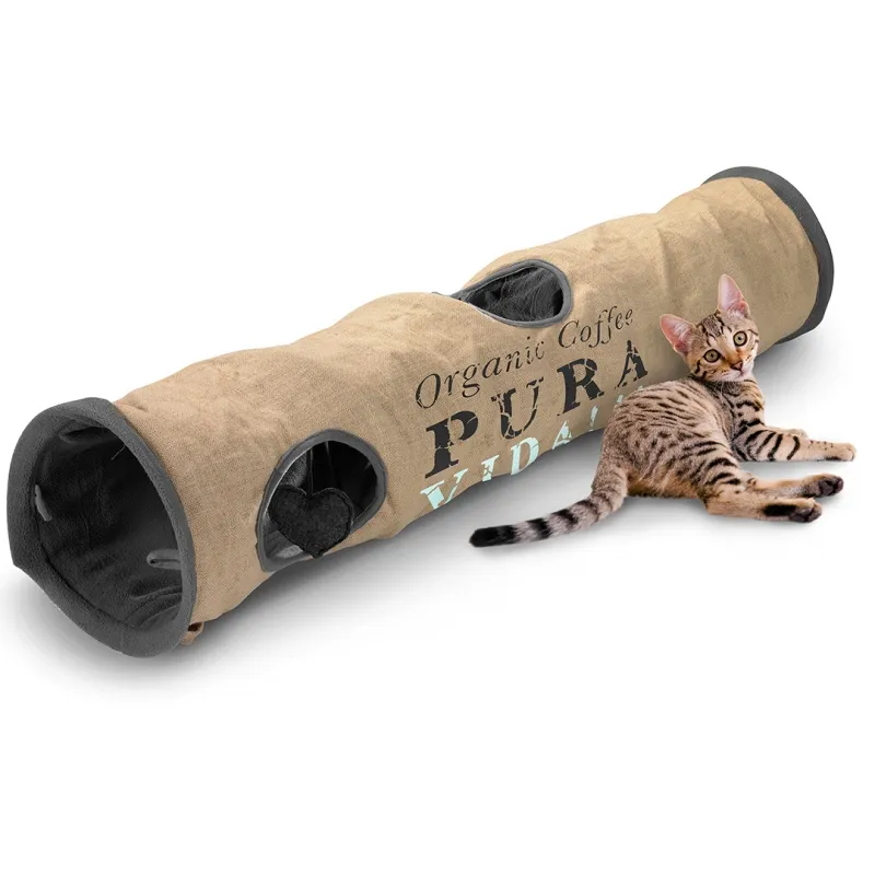 Duvo Plus Homecollection Cat Tunnel Pura Vida Jute - Тунел за игра за котки 120x25x25см.