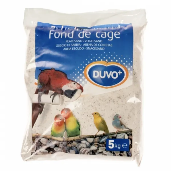 Duvo Plus Shell Sand White - Естествен бял пясък с миди и анасон за клетки на птици 5 кг.
