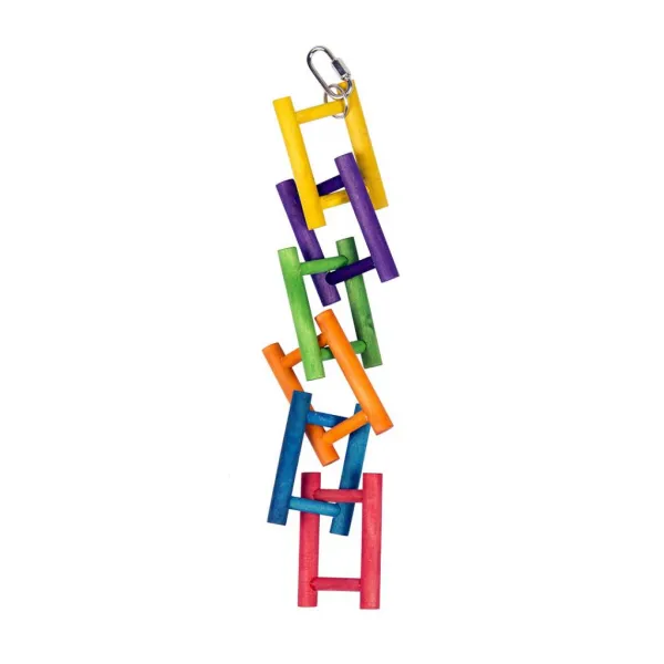 Duvo Plus Colorful Wooden Bird Ladder - Цветна забавна стълба за птици 40 см./6 см.