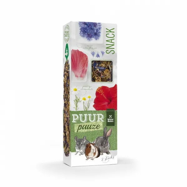 Duvo Plus Puur pauze sticks camomile & cornflower - Допълнителна храна за гризачи - крикети с лайка и метличина 110 гр.