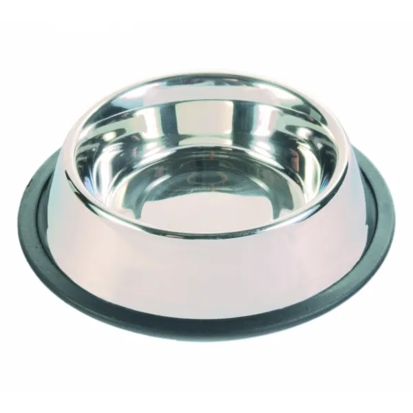 Duvo Plus Inox Anti-Slip Feeding Bowl - Метална купа за храна и вода за кучета ,с гума против хлъзгане 710 мл. , 23 см. 1