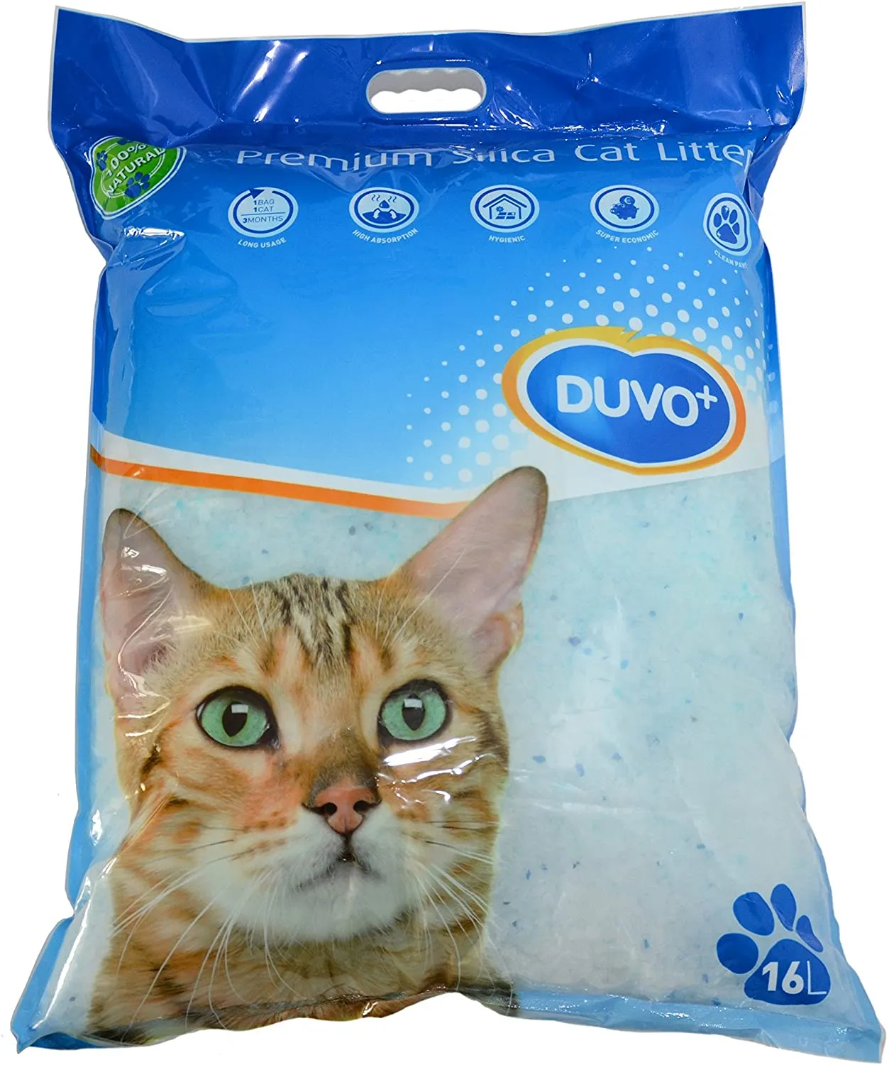Duvo Plus Cat Litter Premium Silica - Премиум силиконова котешка тоалетна 16 л. 6 кг.