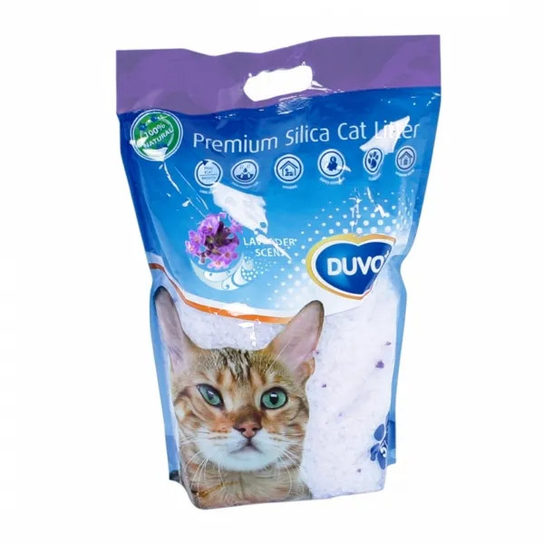 Duvo Plus Cat litter Premium Silica Lavender - Премиум силиконова тоалетна за котки с аромат на лавандула 5л.