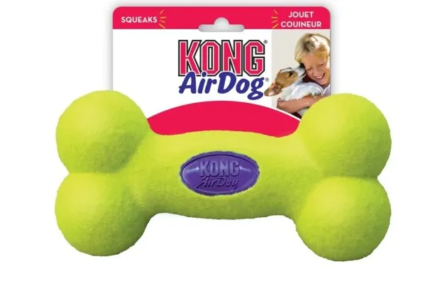 Kong Air Squeaker Bone Large - Забавна кучешка играчка с пискюл -гумен кокал за дъвчене , 23 см. 1