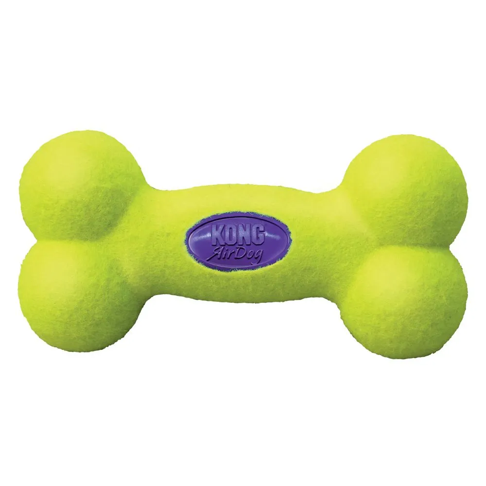 Kong Air Squeaker Bone Small - Забавна кучешка играчка с пискюл - гумен кокал за дъвчене , 11 см. 2