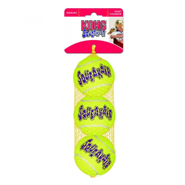 Kong Squeaker Tennis Air Ball Small - Тенис топка за кучета с пискюл 5 см. 3 броя 1