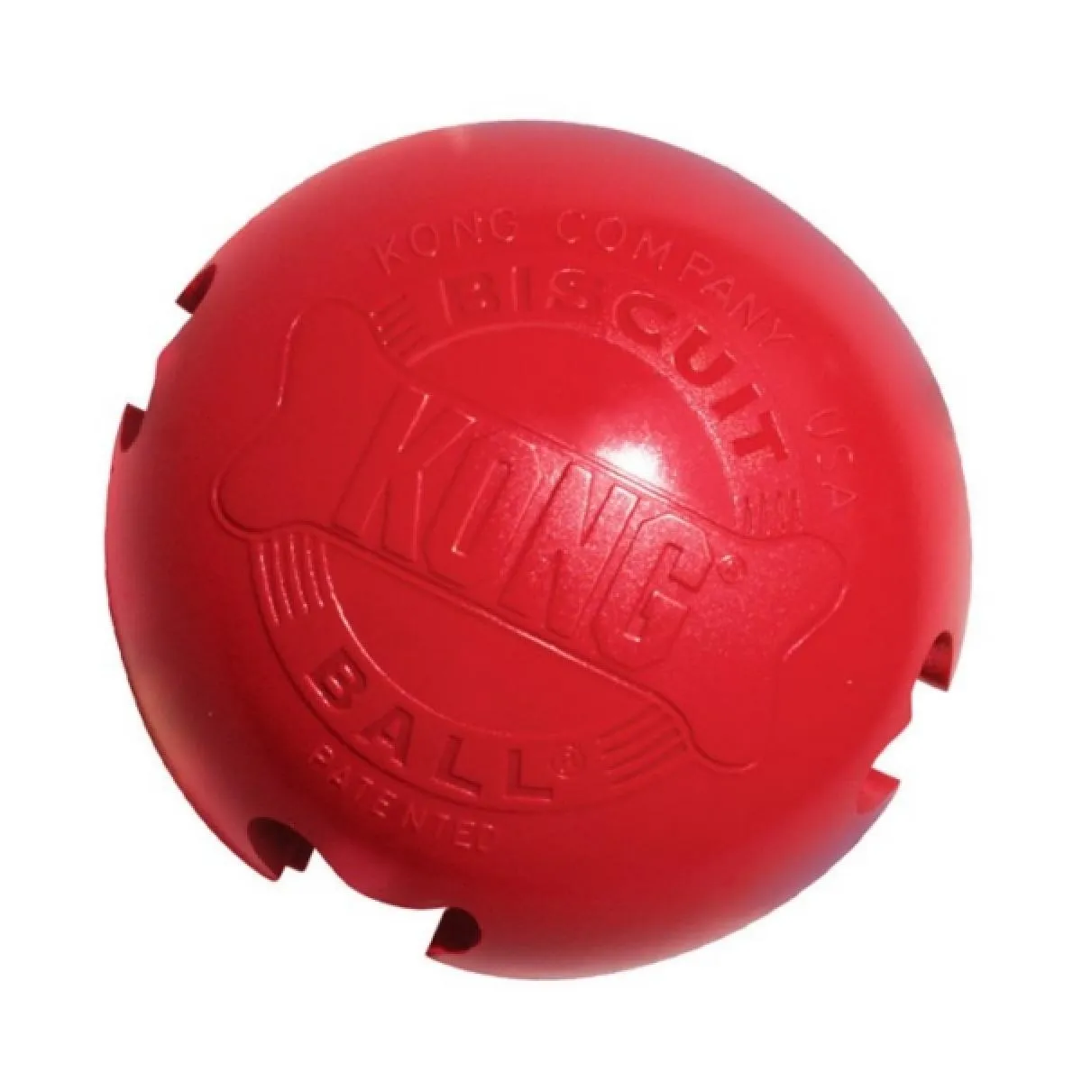 Kong Biscuit Ball Large - Гумена издръжлива топка за кучета за игра с място за пълнене с лакомства 10 см. 2