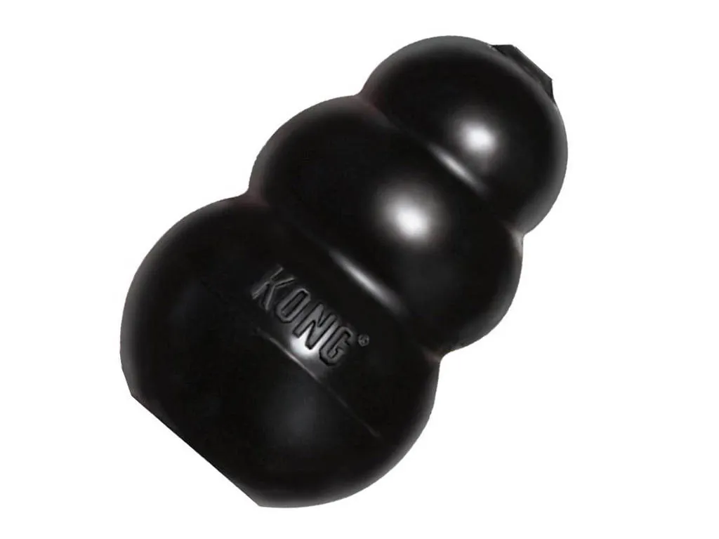 Kong Extreme Small - Гумена кучешка играчка за дъвчене с място за поставяне на лакомство 7 см. черна 2