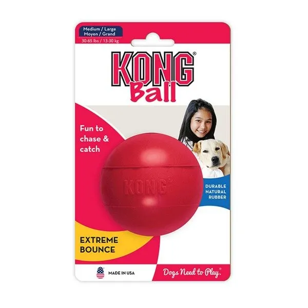 Kong Ball Medium/ Large - Гумена топка за кучета 7 см. червена 1
