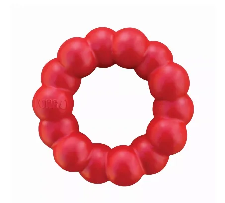 Kong Dog Ring S/M - Кучешка играчка за дъвчене - гумен пръстен 8.5 см. червен 1
