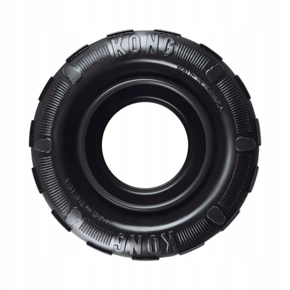 Kong Tyres Small - Кучешка играчка за дъвчене от здрав мек каучук 8.9 см. черна 2