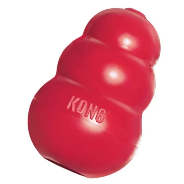 Kong Classic XL - Забавна премиум гумена играчка за дъвчене за кучета от едри породи с пространство за лакомства, 13 см. 1