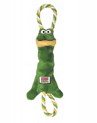 Kong Tugger Knots Small/Medium Frog - Здрава кучешка играчка за дърпане и дъвчене - жаба с две дръжки 36 см. 1