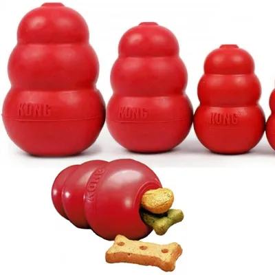 Kong Classic Large - Кучешка играчка от каучук за дъвчене с пространство за лакомства 10 см. 2