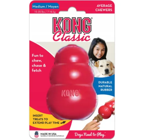 Kong Classic Medium - Кучешка играчка от каучук за дъвчене с пространство за лакомства 8.5 см. 1