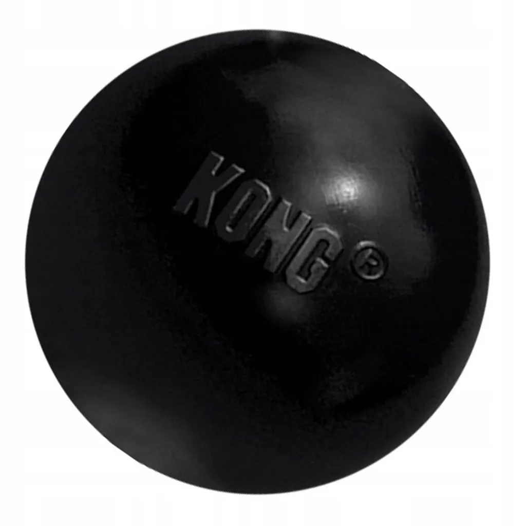 Kong Extreme Medium / Large - Кучешка играчка - гумена топка за гонене и дъвчене 7 см. черна 3