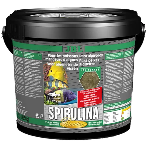 JBL Spirulina – Основна професионална храна за растителноядни риби в сладка или солена вода със спирулина 5.5 литра