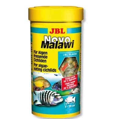 JBL Novomalawi - Пълноценна храна за растителноядни африкански цихлиди, на люспи 250 мл