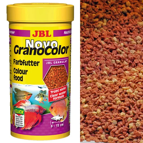 JBL NovoGranoColor –Храна за подсилване на цветовете,за риби от 6 до 15 см., гранули 100 мл.