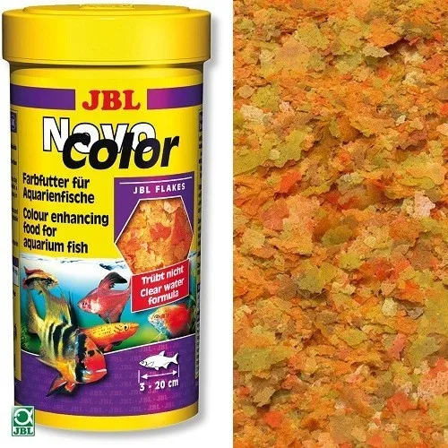 JBL NovoColor – Храна за подсилване на цветовете на декоративните рибки – люспи 100 мл.