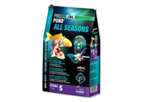 JBL ProPond All Seasons S - Храна за всички сезони за малки златни рибки (15-35см)и други езерни риби 5.8 кг.
