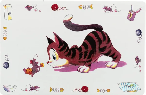 Trixie Feeding Mat Comic - Матирана подложка за купички за котки 44 /28 см.