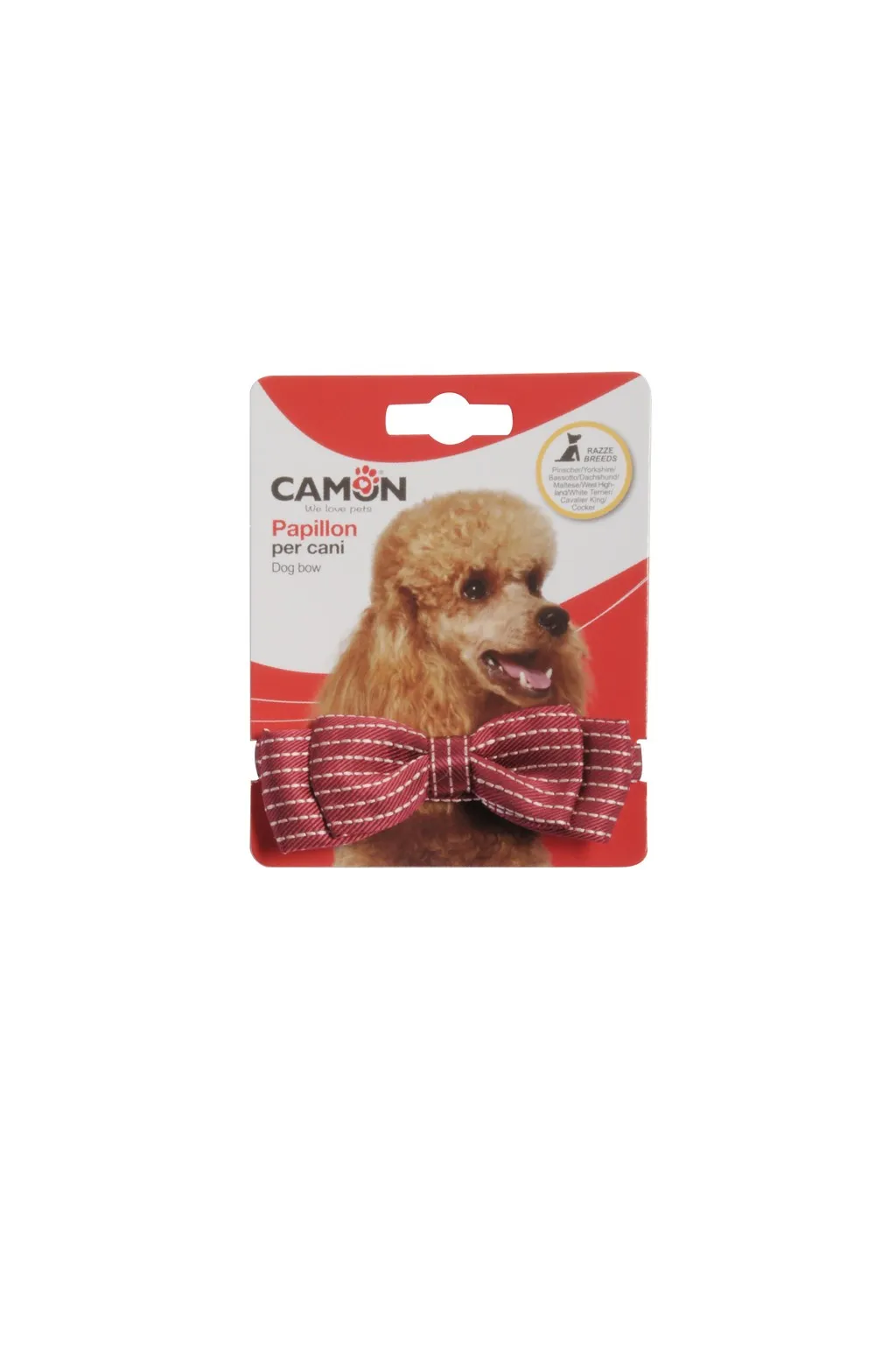 Camon Checkered necktie for dogs - Елегантна папийонка за кучета, синя/червена 1