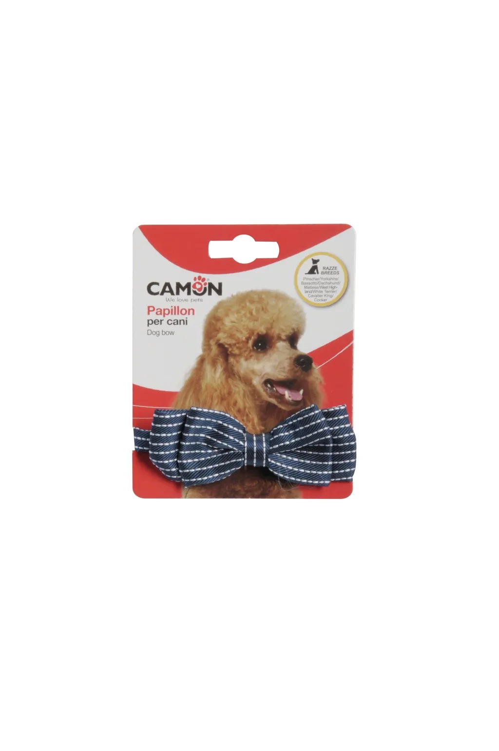 Camon Checkered necktie for dogs - Елегантна папийонка за кучета, синя/червена 2