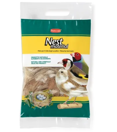 Padovan Nest material Mixture - Смесени влакна за птичи гнезда кокосови, сизал, юта и памучни влакна, 300 гр.