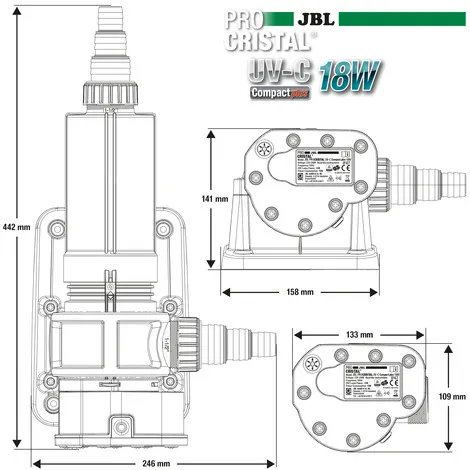 JBL PROCRISTAL UV-C Compact plus 18W - Стерилизатор срещу помътняване на водата в аквариума 18 W 3