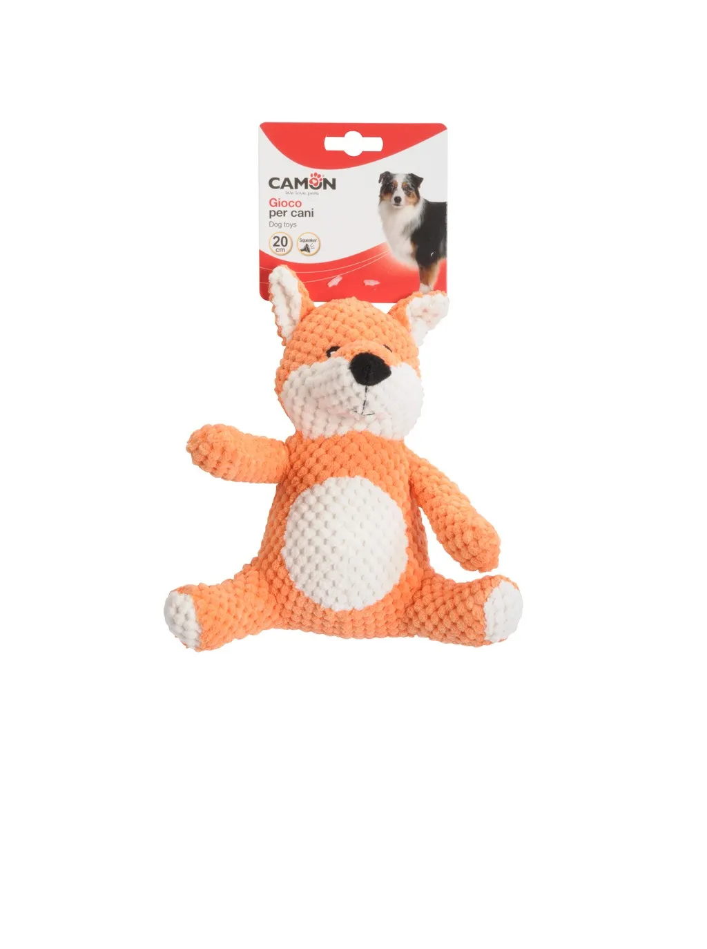 Plush teddy bear and fox with internal squeaker - Забавна кучешка плюшена играчка - мечка / лисица , 20 см. 1 брой 2