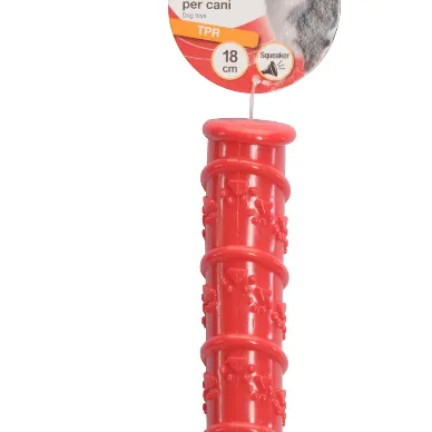 Camon Dog toy - TPR играчка за кучета - цилиндър за дъвчене с вътрешен пискюл , 3 цвята, 18 см. 1 брой 3