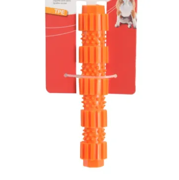 Camon TPE cylinder - Забавна играчка за кучета,масажира венците, TPR с форма на цилиндър с вътрешен пискюл, три цвята, 18 см. 1