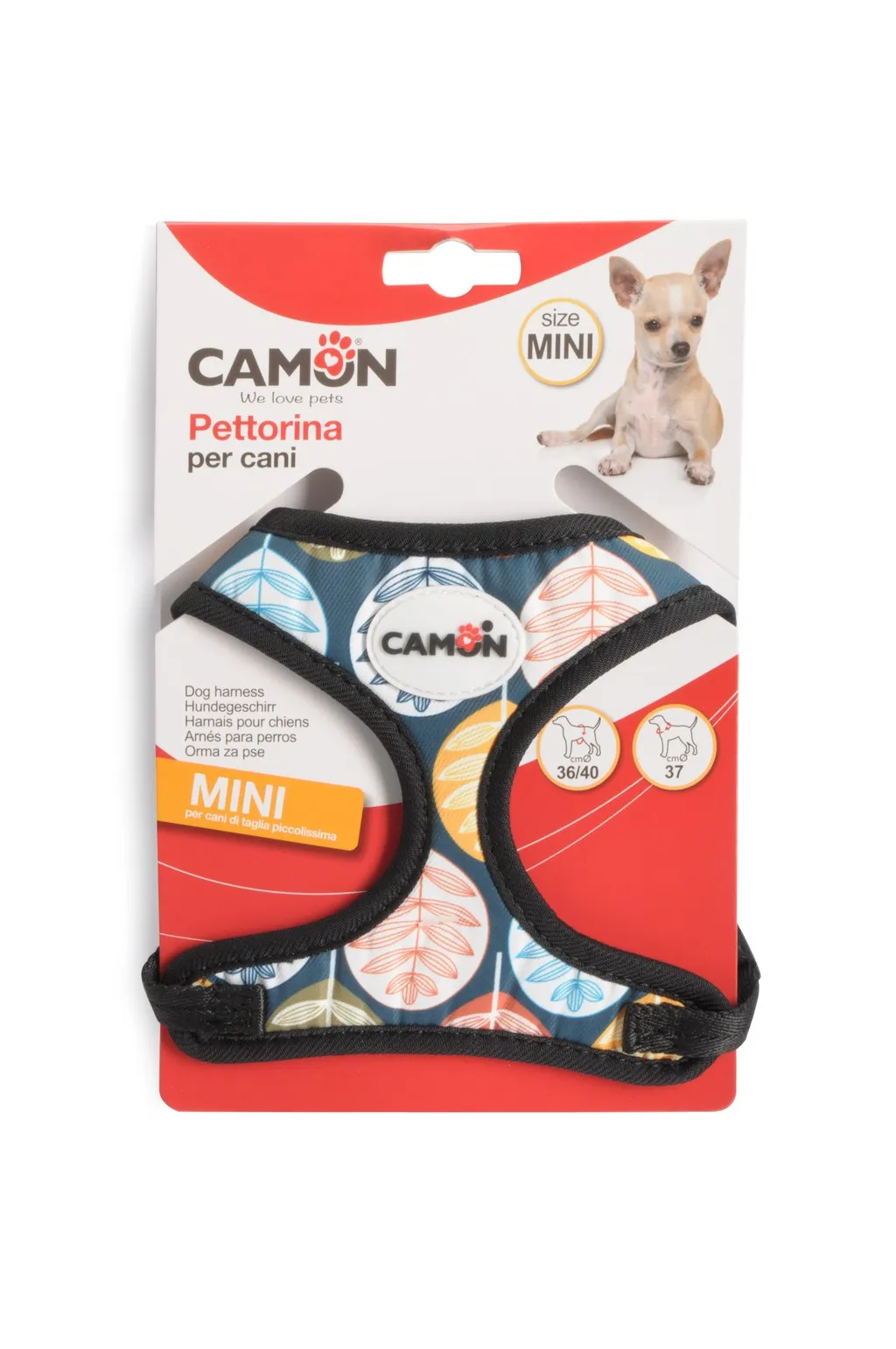 Camon Harness Leaves Mini - Регулируем нагръдник за кучета от мини породи , вратна обиколка до 37см. и гръдна от 36 до 40 см. 2