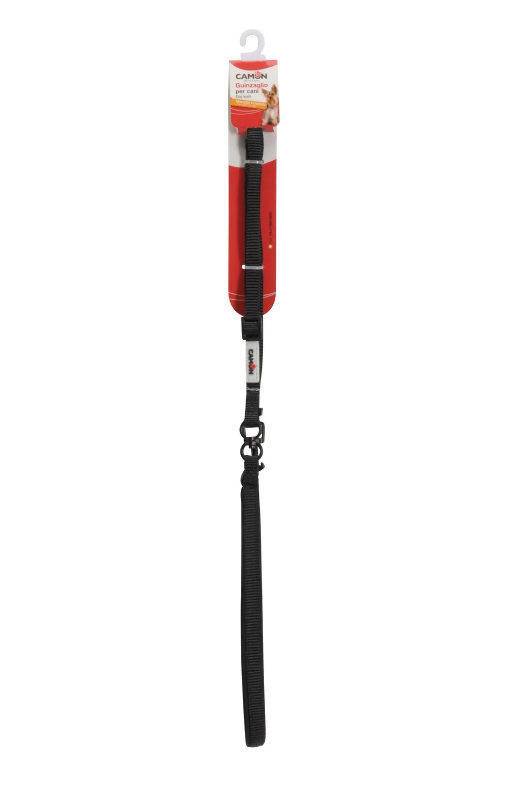 Camon Black leash with padded handle - Повод за кучета от мини породи с подплатена дръжка , 1100/1800 мм. , черен 1