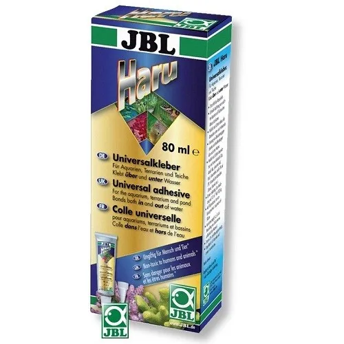 JBL HARU  – Лепило черно, може да се използва и във водата, спукани аквариуми или тръби, декорации (застопоряване на камъни, корали, корени и др 80 мл. 1