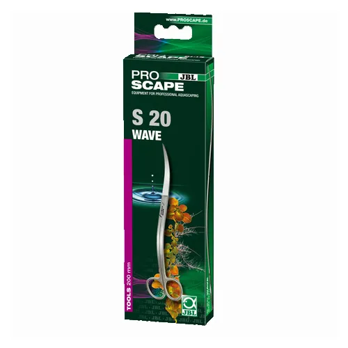 JBL ProScape Tool S wave – ножица със специална вълнообразна форма от неръждаема стомана за професионално поддържане на аквариумни растения, които се достигат трудно със стандартни ножици, 20 см. 1