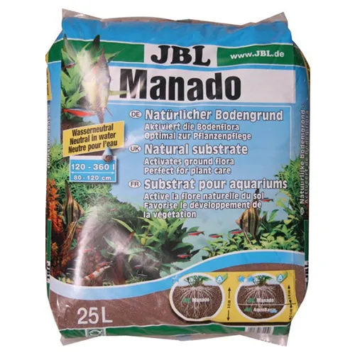 JBL MANADO  - Натурален субстрат за филтрация на водата и подхранване растежа на растенията в аквариума 25 л.