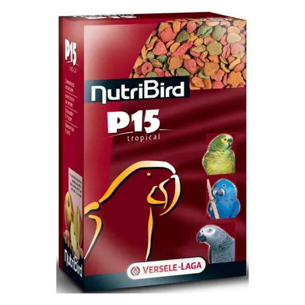 Versele Laga Nutribird Р15 Tropical - Премиум пълноценна екструдирана храна за ежедневно хранене на големи папагали с тропически плодове, 4 кг.